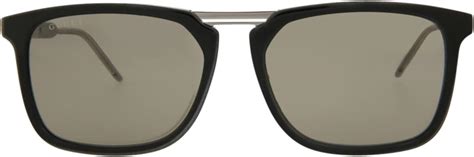 Gucci Square/Rectangle Sunglasses Black Black Brown Luxury 